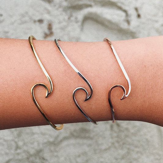 PURA VIDA WAVE CUFF BRACELET ROSE GOLD