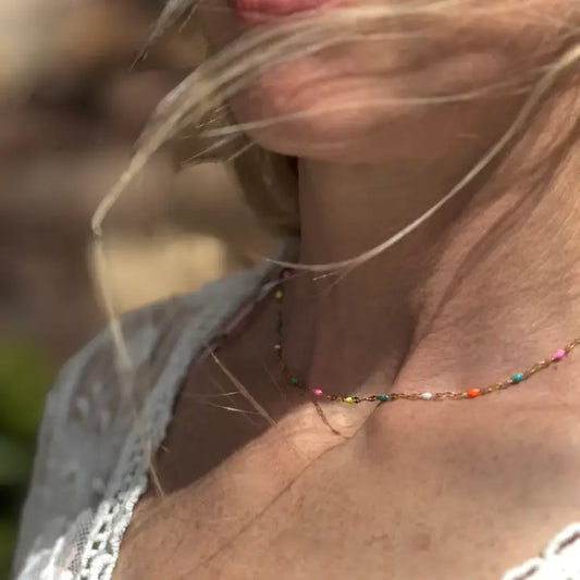 JAXKELLY SOL POP GOLD CHAIN CHOKER CANDY POP 17"