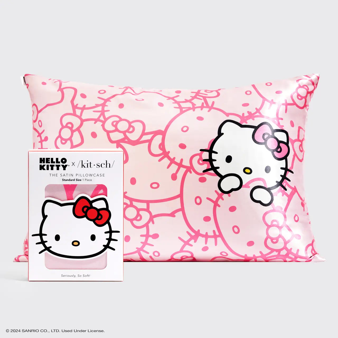 KITSCH Hello Kitty X Kitsch Pillowcase - Pink Kitty Faces