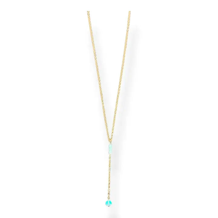 FLYING LIZARD DESIGN GOLD JELLY OPAL LARIAT NECKLACE