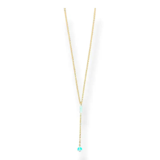 FLYING LIZARD DESIGN GOLD JELLY OPAL LARIAT NECKLACE