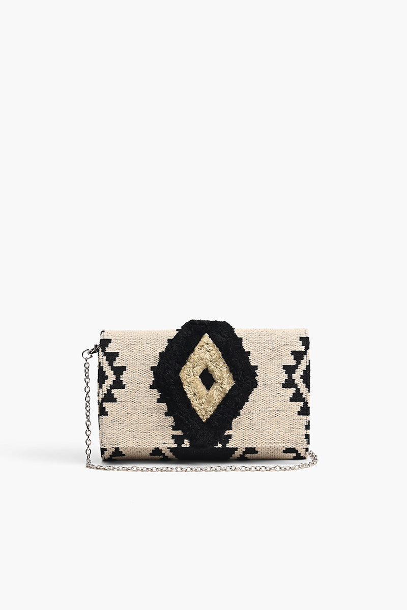 SALE AMERICA AND BEYOND BELUGA AZTEC TRIBAL CLUTCH