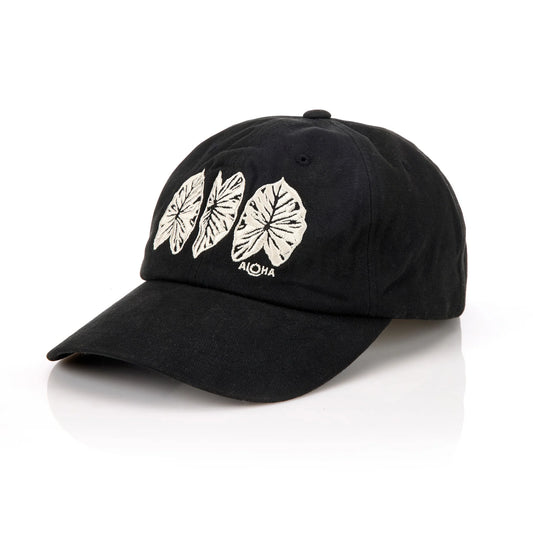 ALOHA COLLECTION ALOHA KALO DAD HAT BLACK WHITE