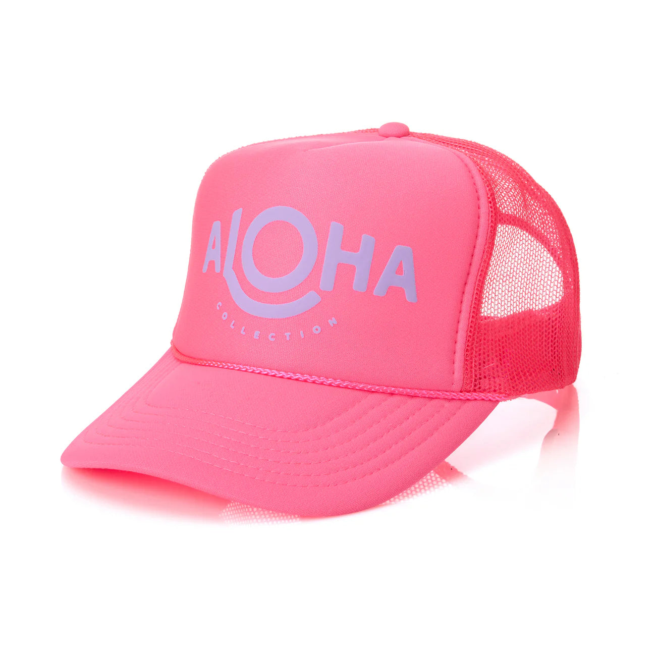 ALOHA COLLECTION ALOHA TRUCKER HAT NEON PINK