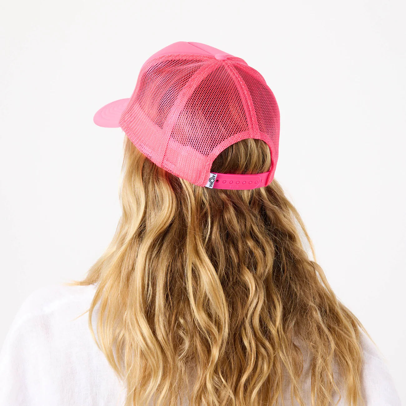 ALOHA COLLECTION ALOHA TRUCKER HAT NEON PINK 2