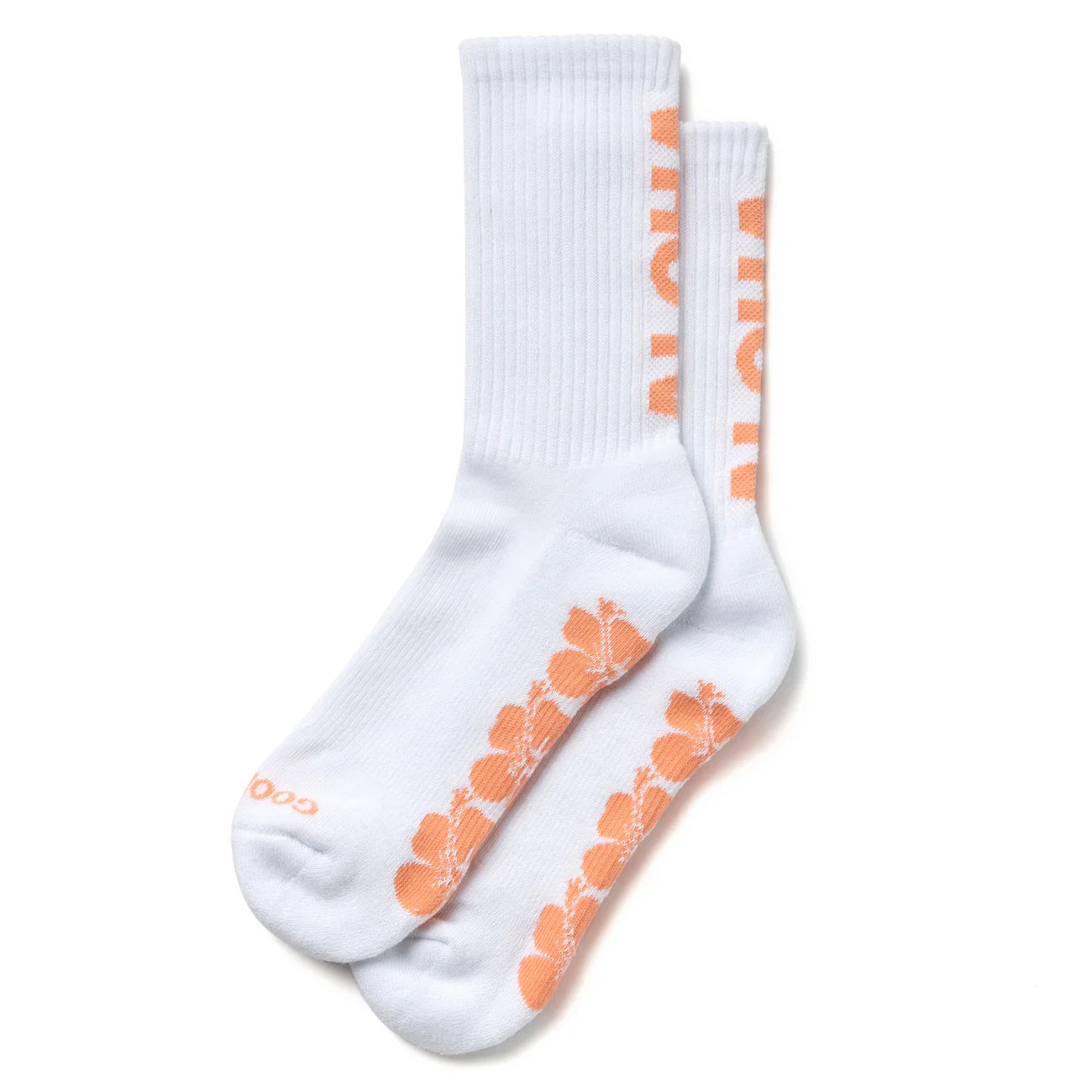 ALOHA COLLECTION CREW SOCKS NECTARINE