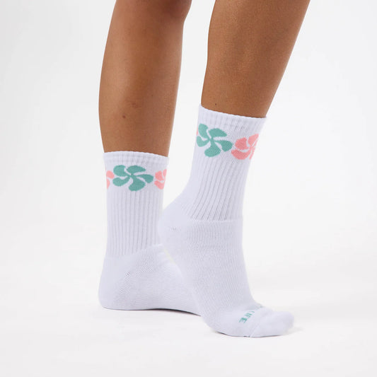 ALOHA COLLECTION FUNKY PLUMERIA CREW SOCKS DRY REEF 1