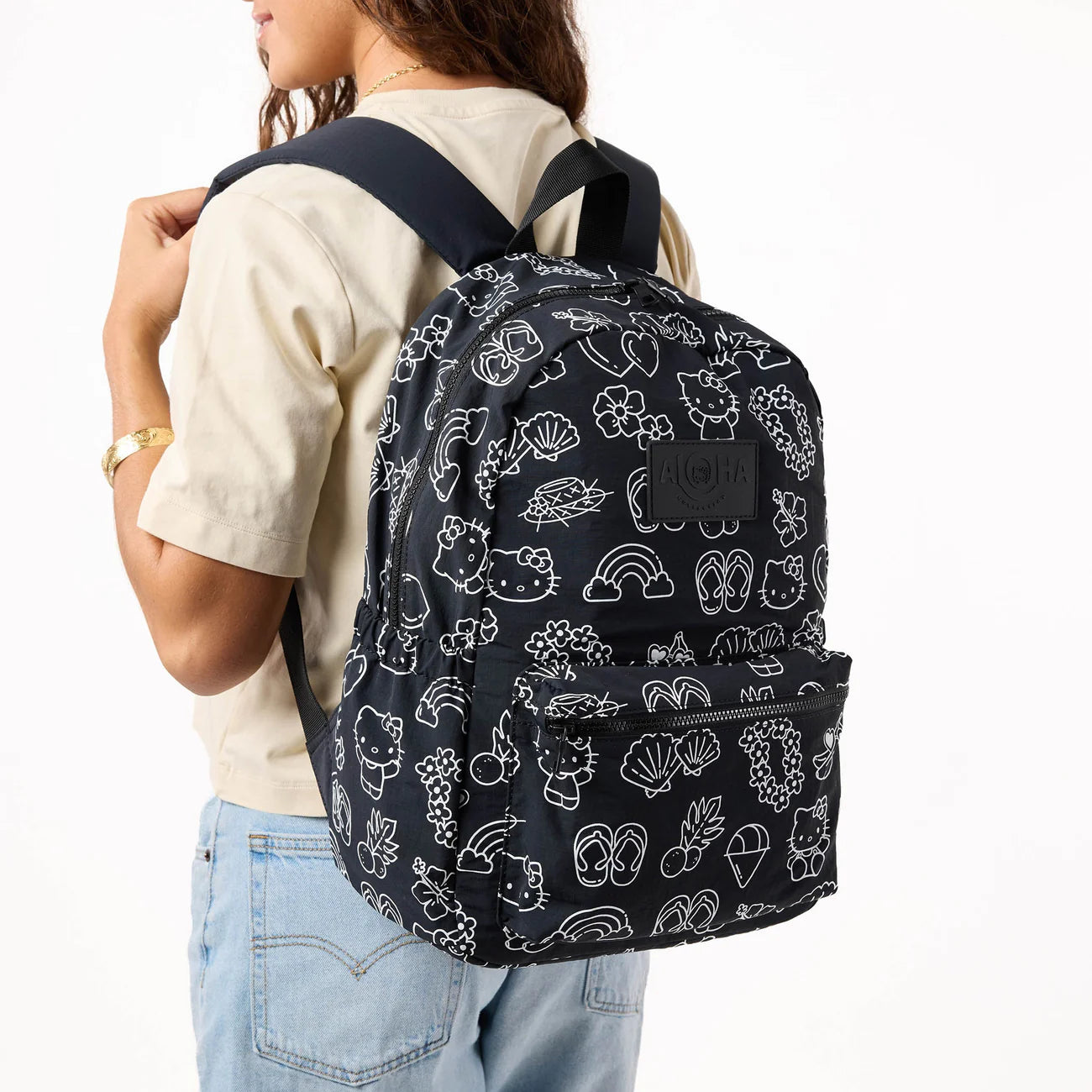 ALOHA COLLECTION Icons Backpack White/Black 3