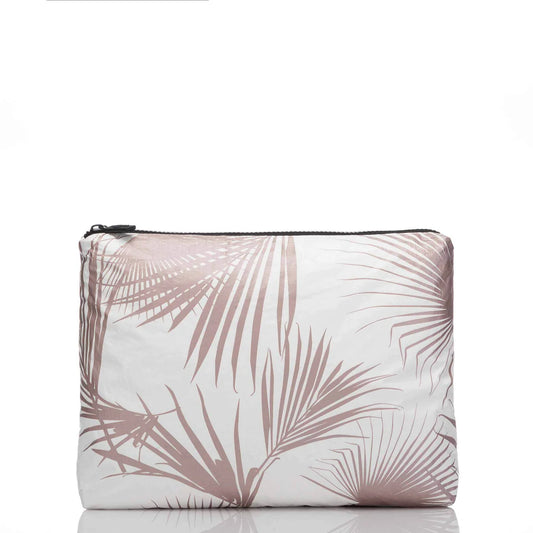 ALOHA COLLECTION Mid Pouch Day Palms Mid Rose Gold