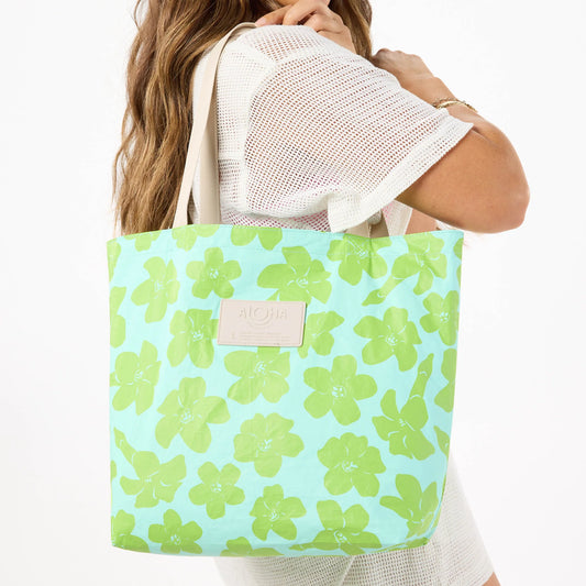 ALOHA COLLECTION PUAKENIKENI BUDS REVERSIBLE TOTE FRESH SPLASH