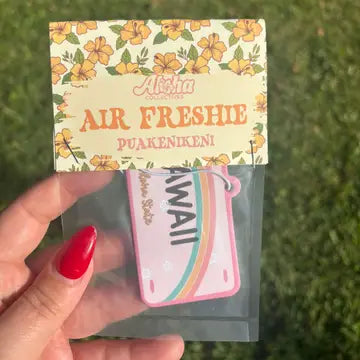 ALOHA COLLECTIVES AIR FRESHENER HAWAII LICENSE PLATE PASSION FRUIT