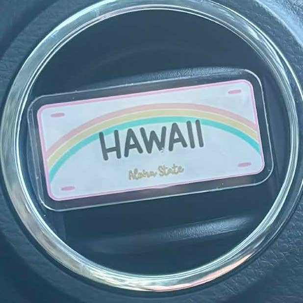 ALOHA COLLECTIVES HAWAII LICENSE PLATE VENT CLIP AIR FRESHENER GUAVA