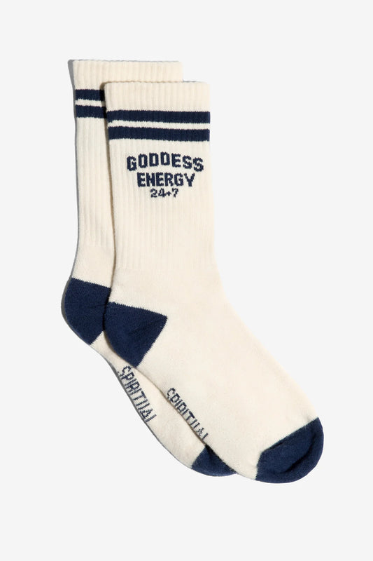 SPIRITUAL GANGSTER GODDESS ENERGY CREW SOCK WHITE