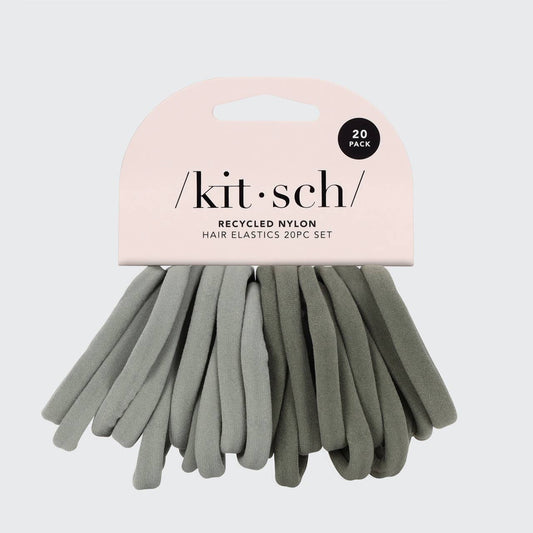 Assorted Textured Scrunchies 5pc Set - Eucalyptus