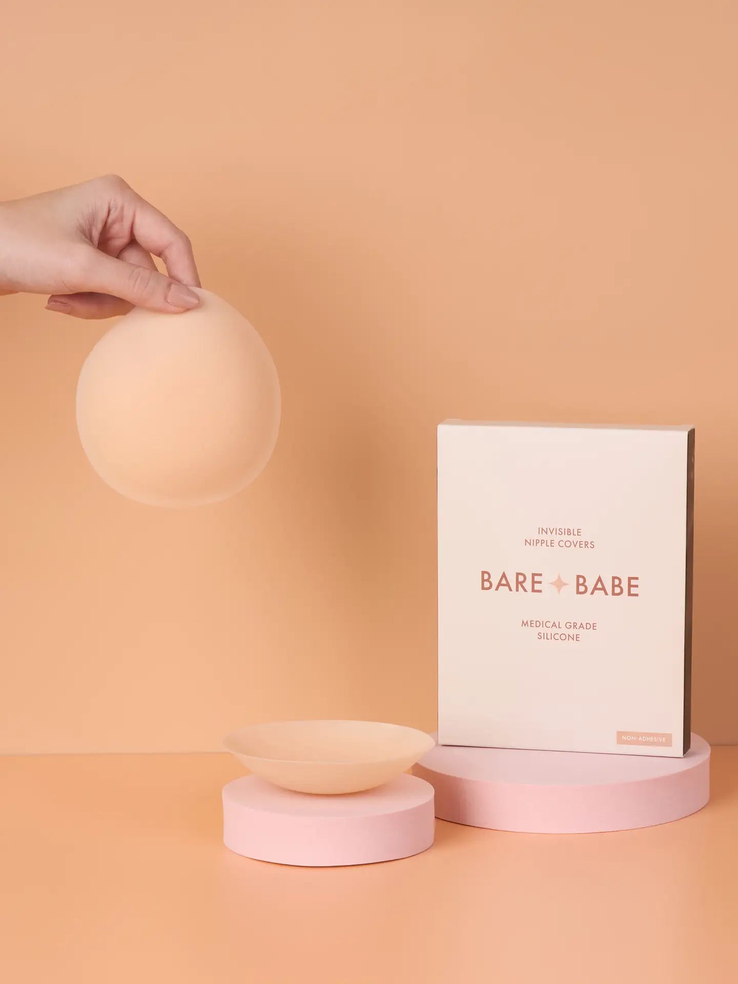 BARE BABE Non-Adhesive "Grippy, Not Sticky" Nipple Covers Large 