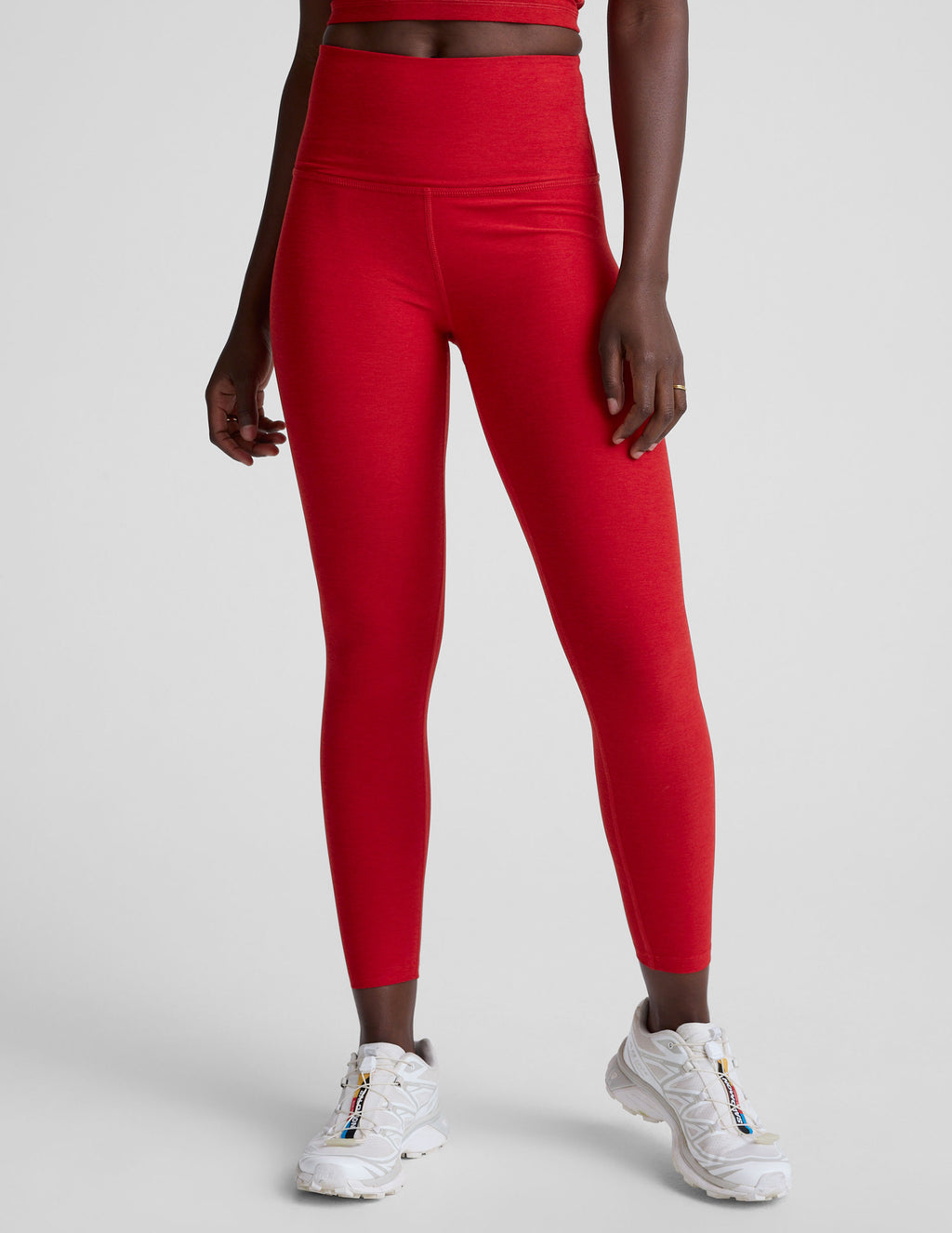 BEYOND YOGA CAUGHT IN THE MIDI HIGH WAISTED LEGGING HOLLY RED HEATHER
