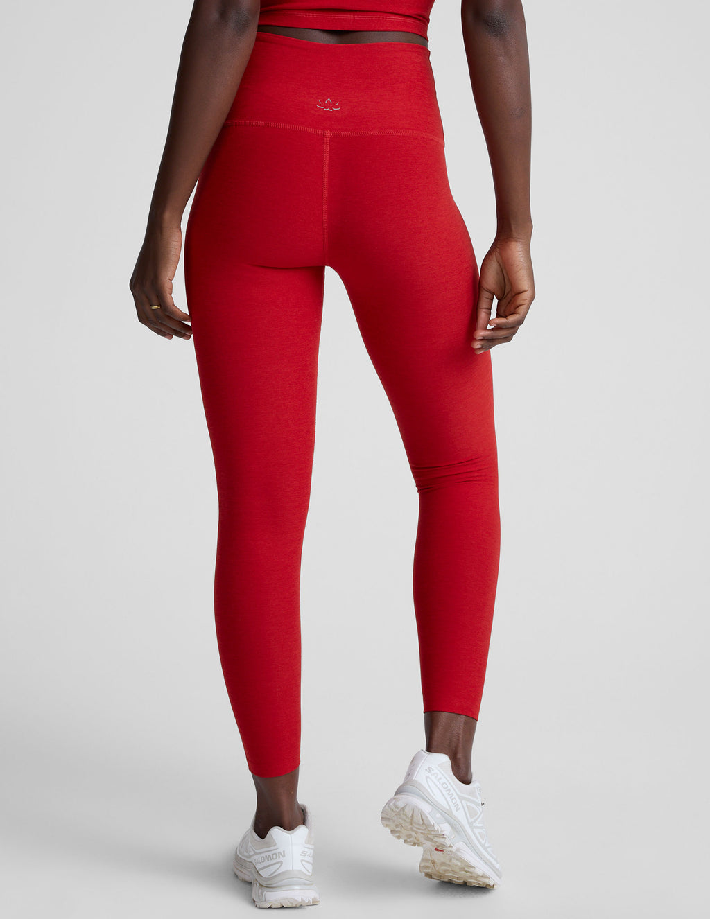 BEYOND YOGA CAUGHT IN THE MIDI HIGH WAISTED LEGGING HOLLY RED HEATHER