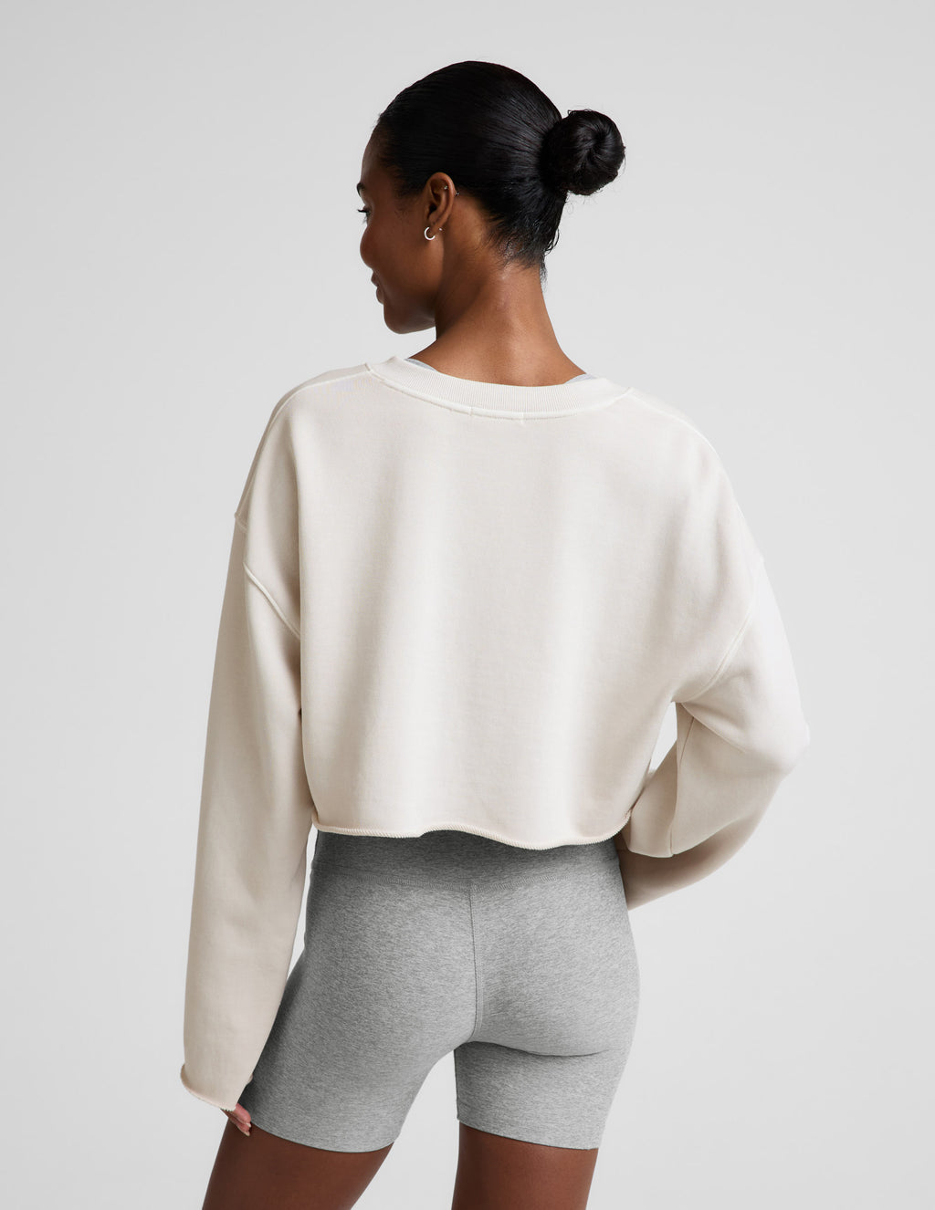 BEYOND YOGA FADE OUT CROPPED LONG SLEEVE WASHED VINTAGE WHITE