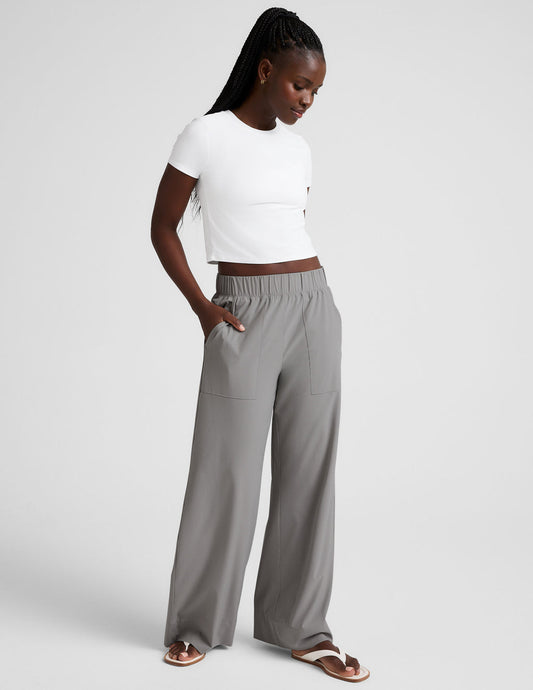 BEYOND YOGA FEATHERWEIGHT CROPPED TEE CLOUD WHITE