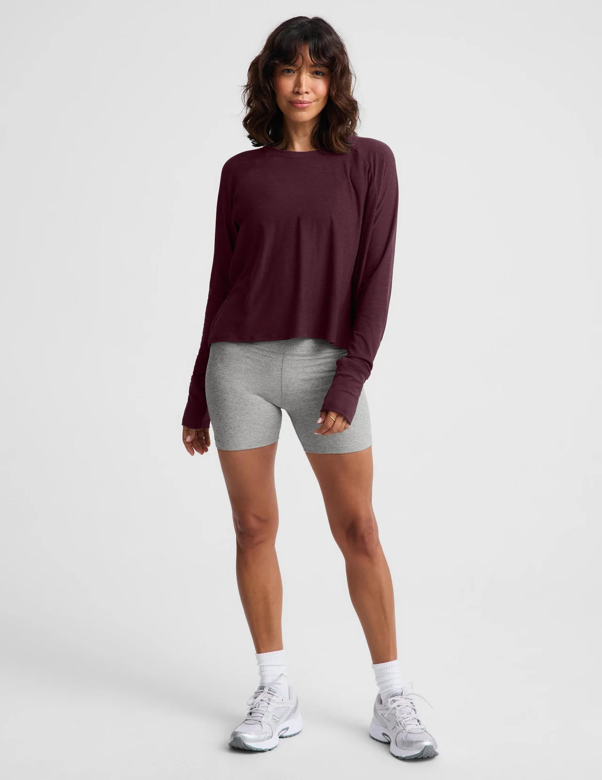BEYOND YOGA FEATHERWEIGHT DAYDREAMER PULLOVER CABERNET HEATHER