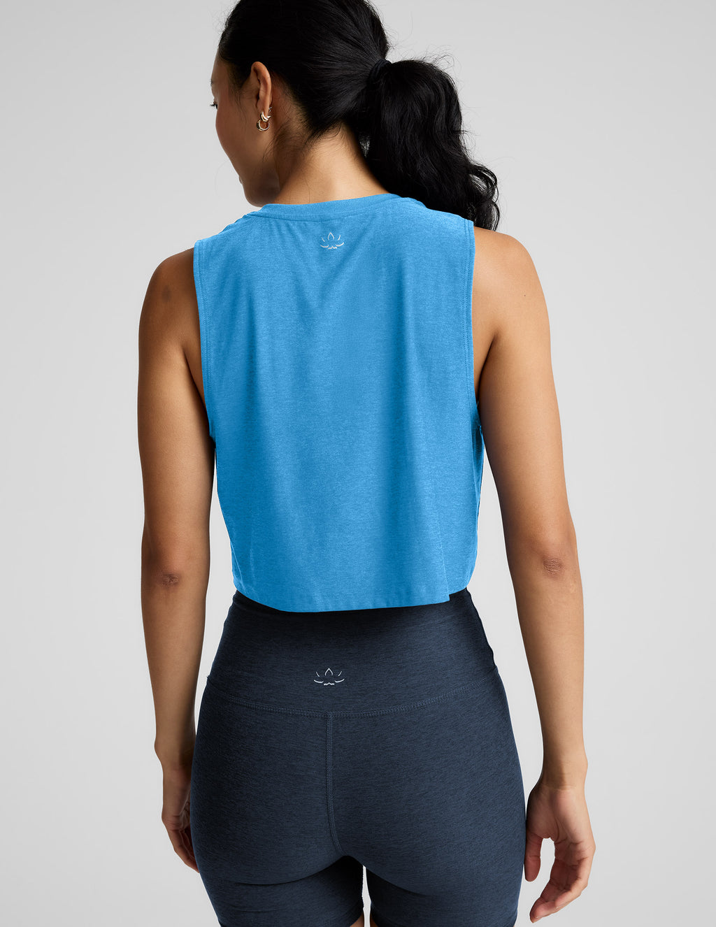 BEYOND YOGA FEATHERWEIGHT MINIMAL CROPPED TANK MALIBU LAGOON HEATHER