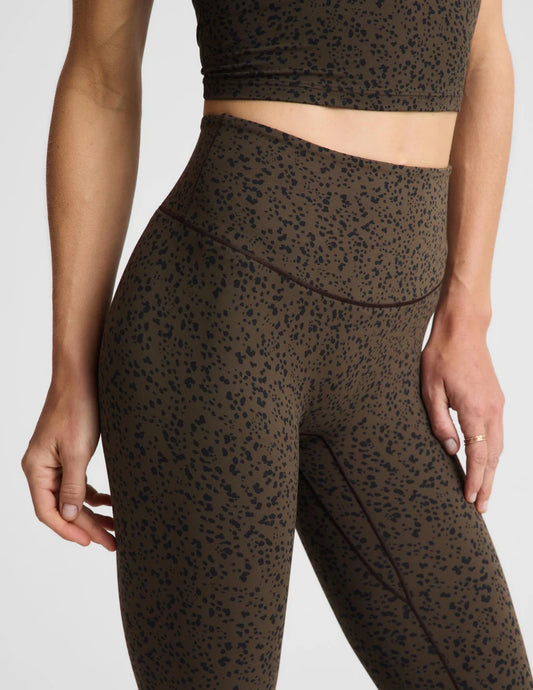 BEYOND YOGA GLOZONE HIGH WAIST MIDI LEGGING PITCH SPECKLE DOT