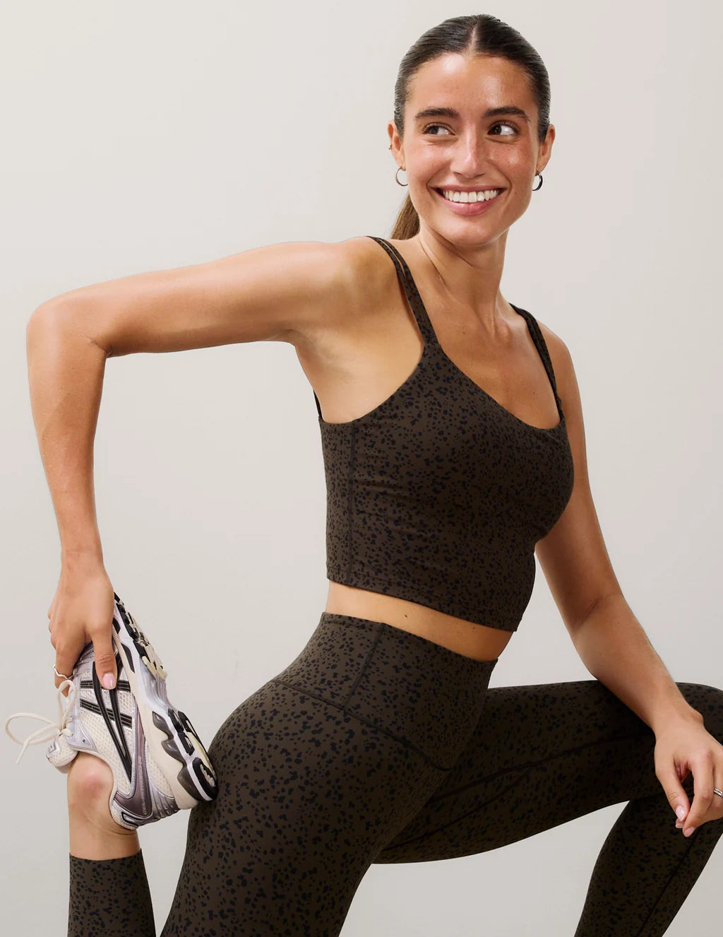 BEYOND YOGA GLOZONE HIGH WAIST MIDI LEGGING PITCH SPECKLE DOT 3