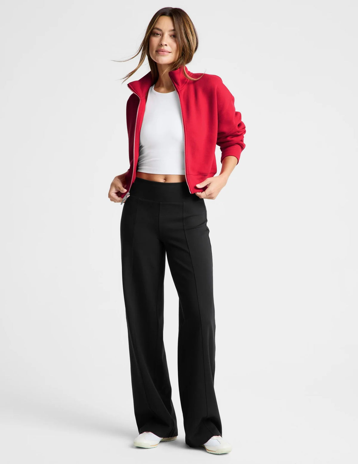 BEYOND YOGA LUXEFLEECE 2.0 DOUBLE ZIP JACKET SCARLET RED