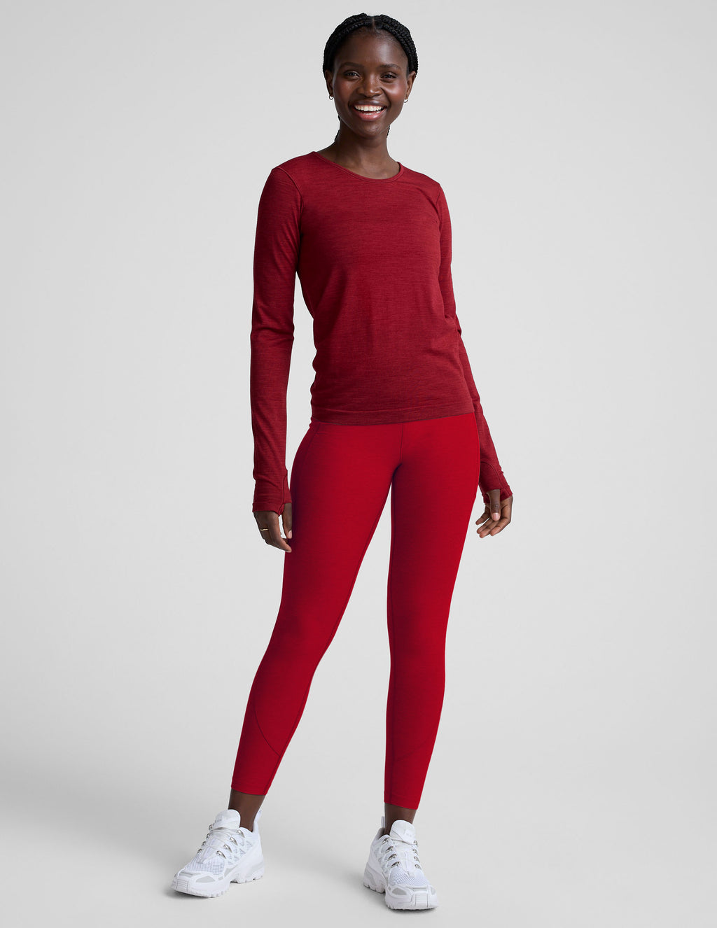 BEYOND YOGA LUXEKNIT MERINO WOOL CREWNECK RUBY RUSH