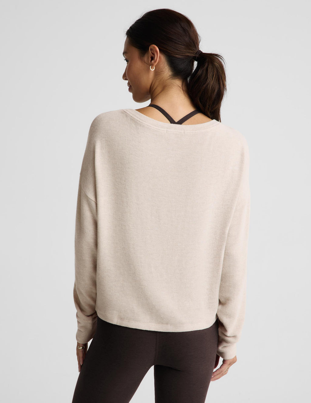 BEYOND YOGA LUXELAYER PULLOVER OATMEAL HEATHER