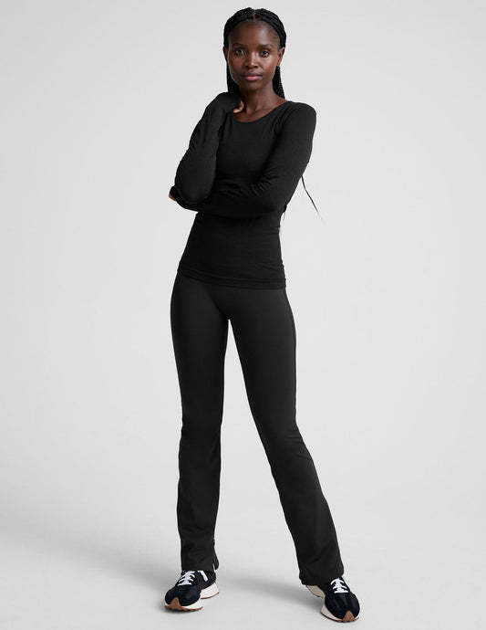 BEYOND YOGA PACER FLEECE ZIP PANT BLACK