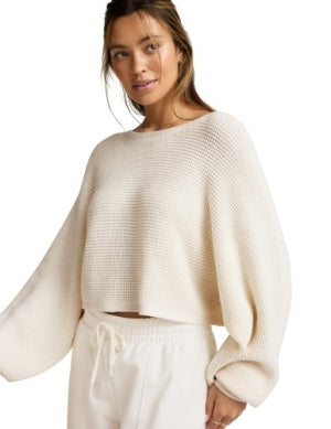 BEYOND YOGA READY FOR BARRE CROPPED SWEATER DOV