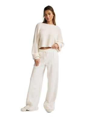 BEYOND YOGA READY FOR BARRE CROPPED SWEATER DOV