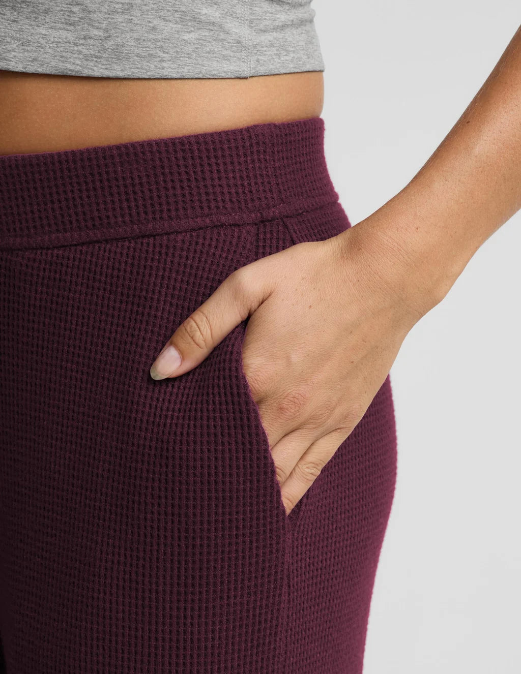 BEYOND YOGA REST DAY WAFFLE LEG PANT CABERNET 2