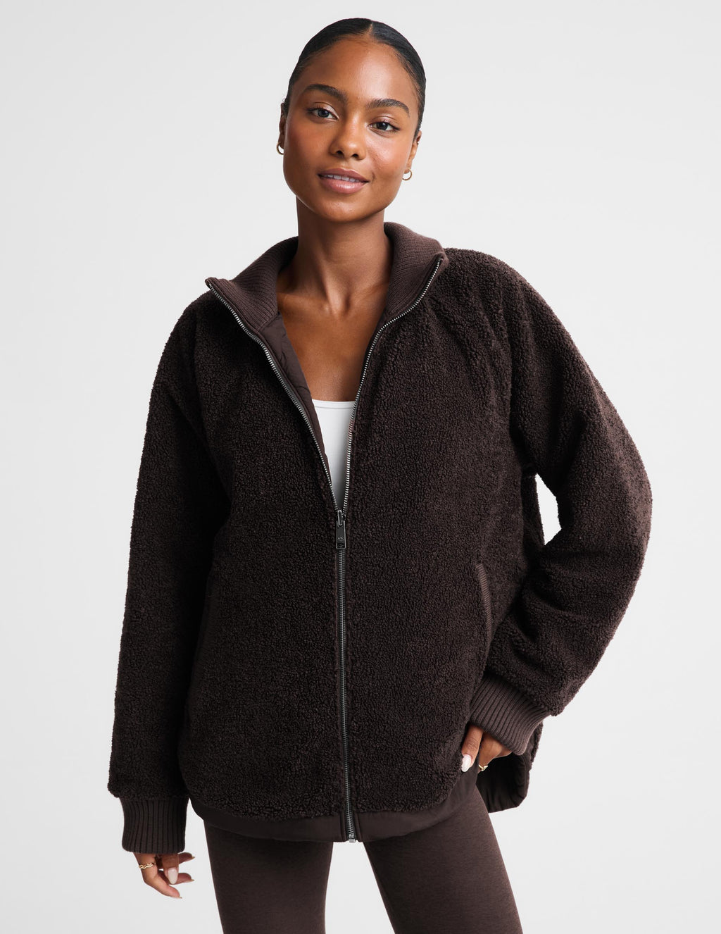 BEYOND YOGA ROAM QUILTED REVERSIBLE JACKET DARK CHOCOLATE