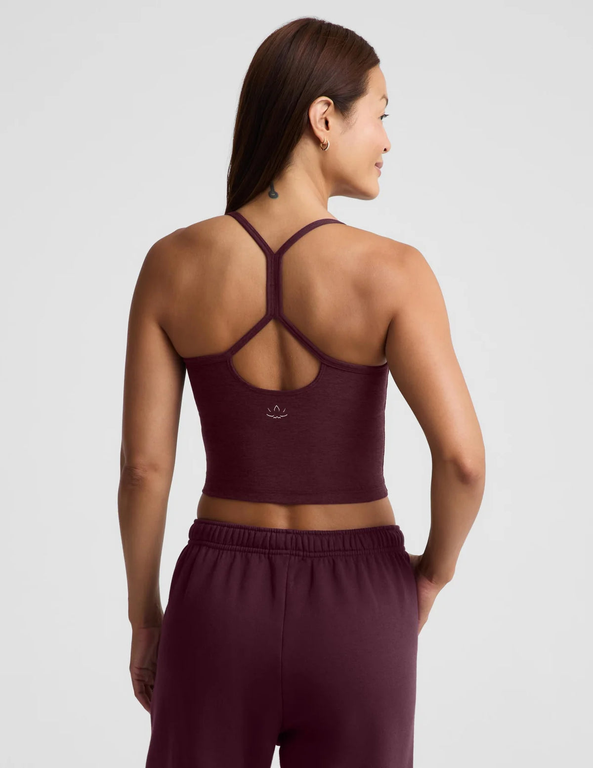 BEYOND YOGA SLIM RACERBACK TANK CABERNET HEATHER