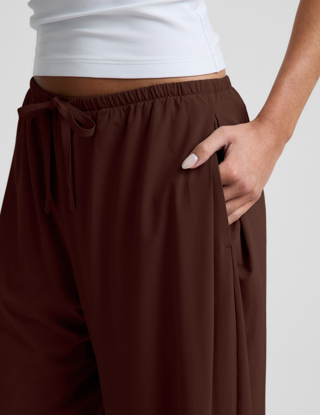 BEYOND YOGA SOLSTICE DRAWSTRING WIDE LEG PANT ICED MOCHA
