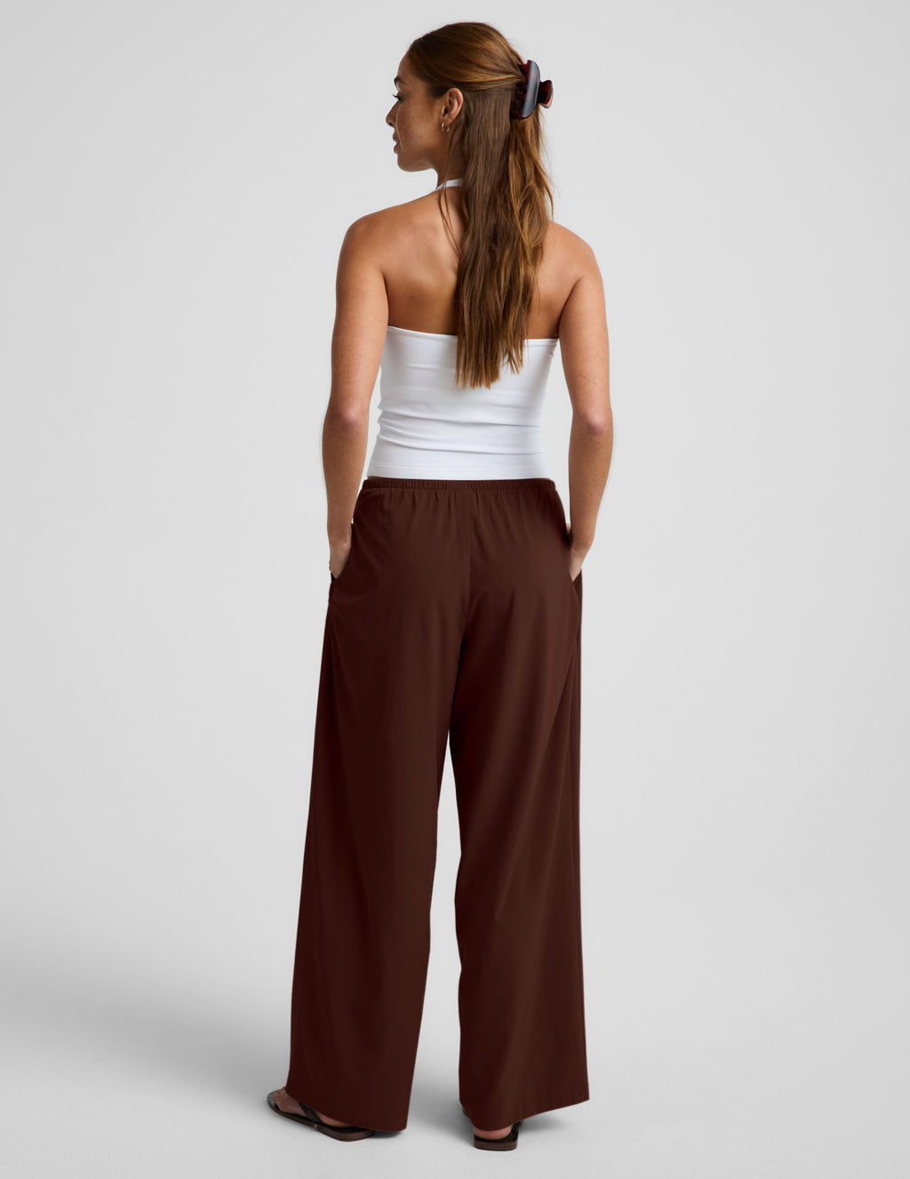 BEYOND YOGA SOLSTICE DRAWSTRING WIDE LEG PANT ICED MOCHA