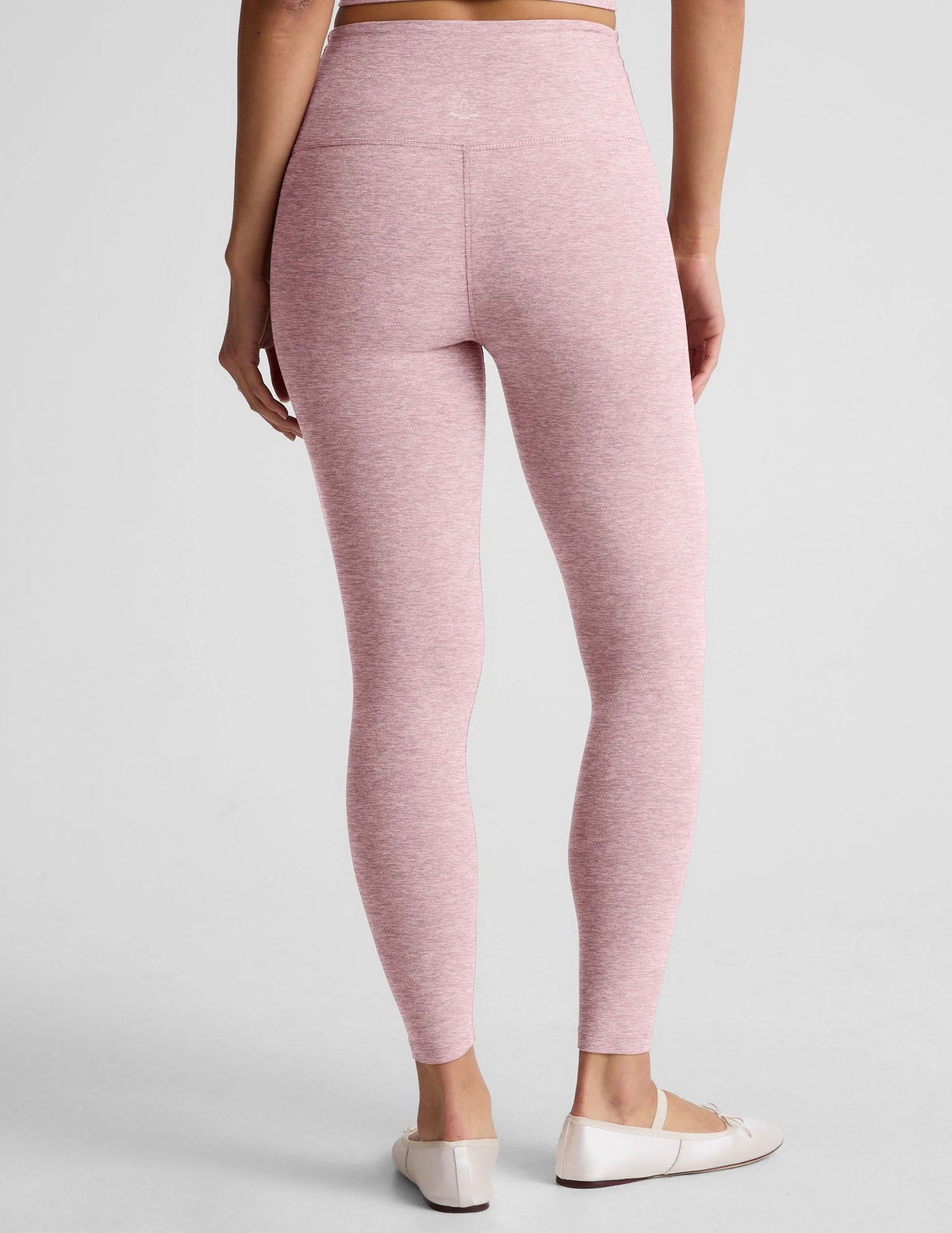 BEYOND YOGA SPACEDYE AT YOUR LEISURE HIGH WAIST MIDI LEGGING BLUSH BLOOMS HEATHER