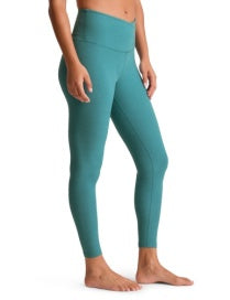 BEYOND YOGA SPACEDYE AT YOUR LEISURE HIGH WAIST MIDI LEGGING DEEP AQUA HEATHER