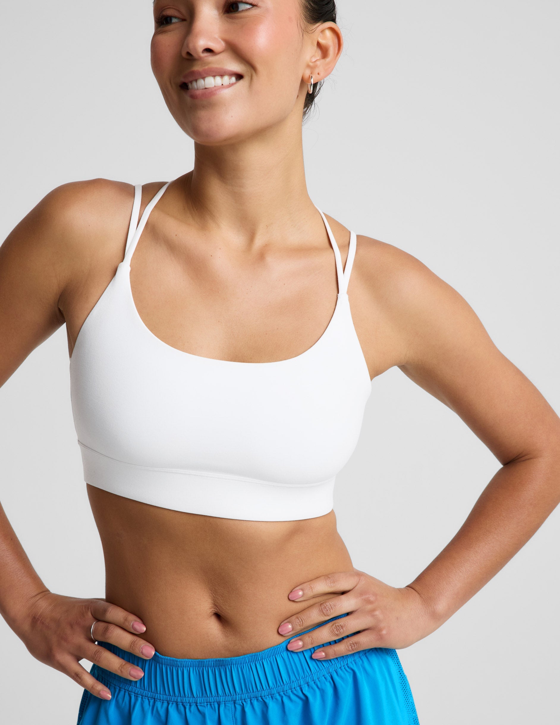 BEYOND YOGA SPACEDYE BACK TO IT STRAPPY BRA CLOUD WHITE