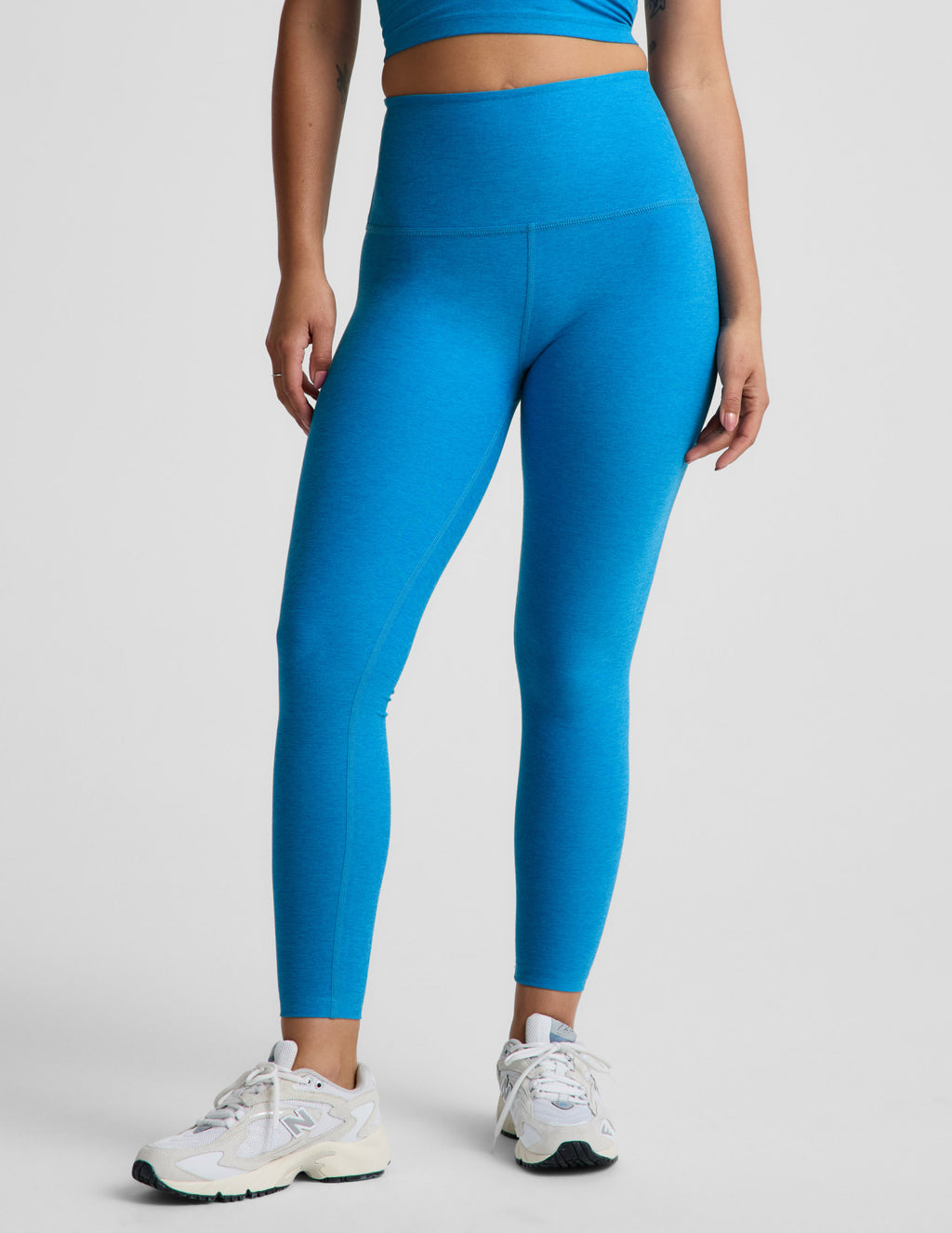 BEYOND YOGA SPACEDYE CAUGHT IN THE MIDI HIGH WAIST LEGGING MALIBU LAGOON HEATHER