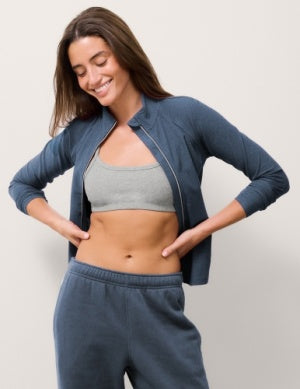 BEYOND YOGA SPACEDYE HIGH DEFINITION JACKET BLUE TUNDRA