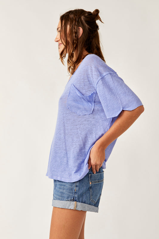 FREE PEOPLE ALL I NEED TEE BLUE HERON