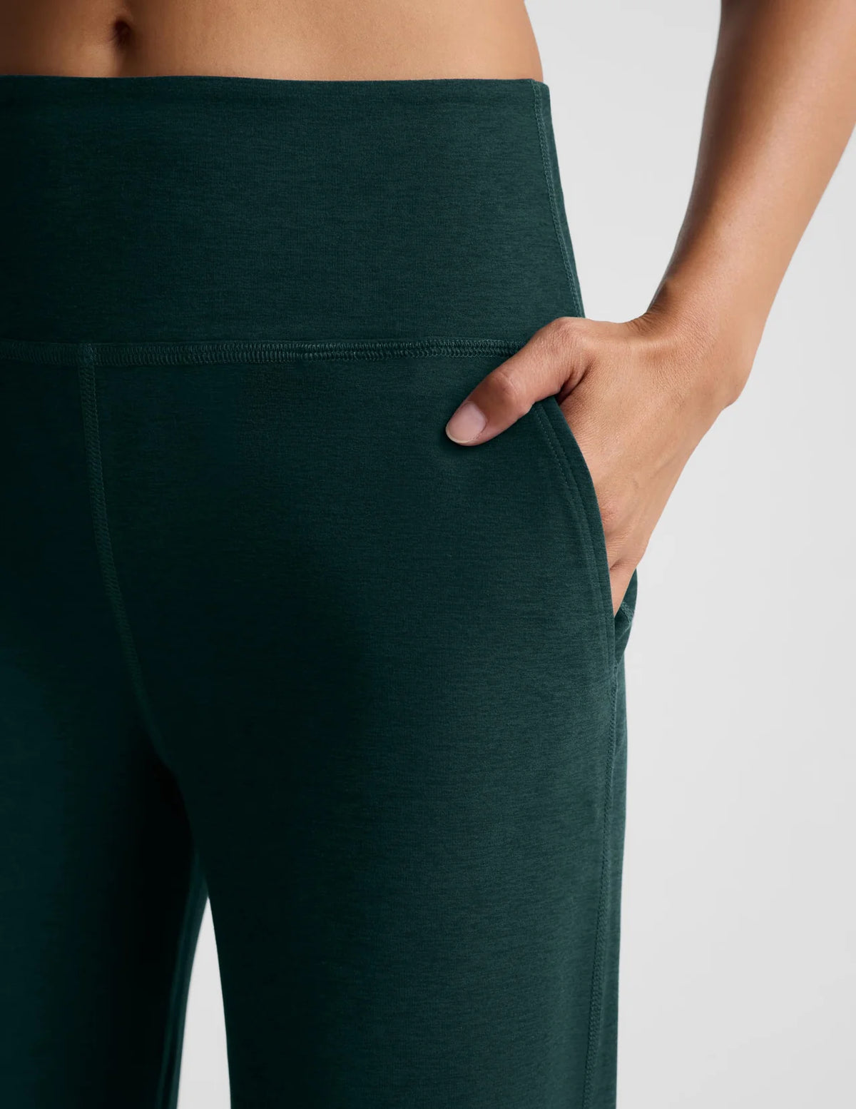 BEYOND YOGA SPACEDYE LAID BACK WIDE LEG PANT DARK IVY HEATHER