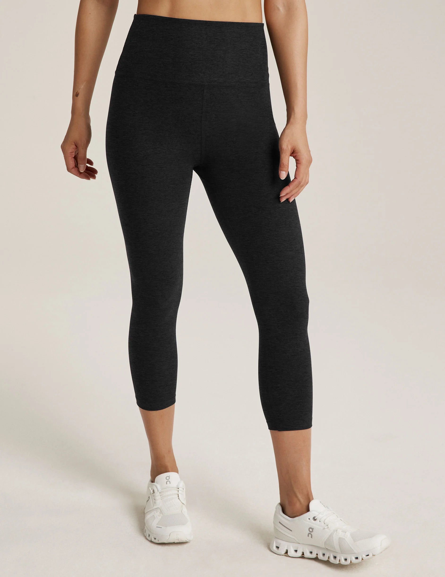 BEYOND YOGA SPACEDYE WALK & TALK HIGH WAISTED CAPRI LEGGING DARKEST NIGHT
