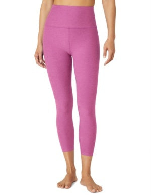 BEYOND YOGA SPACEDYE WALK & TALK HIGH WAISTED CAPRI LEGGING SUNSET VIOLET HEATHER