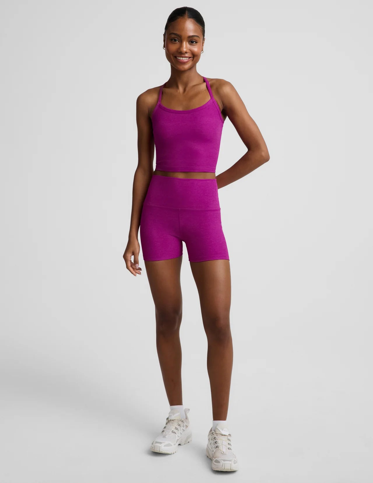 BEYOND YOGA SPACE DYE OUT OF POCKET HIGH WAISTED MIDI LEGGING BERRY BLISS