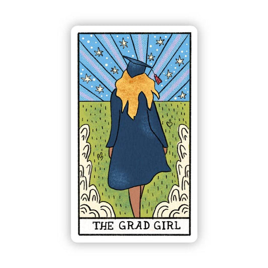 BIG MOODS GREETING CARDS "THE GRAD GIRL" TAROT CARD STICKER