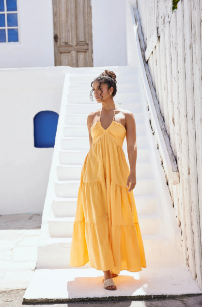 BLANCO BY NATURE CARLOTTA DRESS TANGERINE